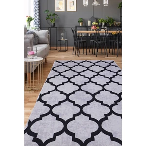 Dijidekor Maça Gri Saçaksız Dijital Halı Kaymaz Yıkanabilir Iskandinav Yolluk 120X250