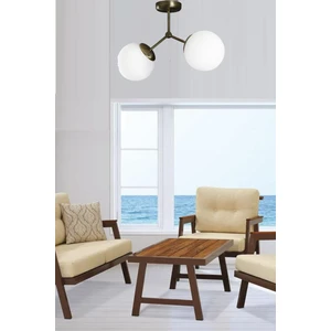 Ömür Avize Riko Modern Tasarım Siyah Beyaz Kapalı Camlı Ikili Avize