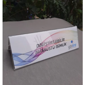 Değiştirilebilir Masaüstü Isimlik 20 x 7 cm