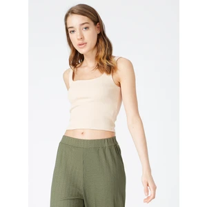 Kare Yaka Fitilli Bej Kadın Atlet TARRAN