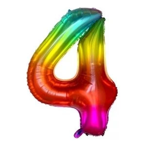 Eğlence Marketi 40'' 100 cm Gökkuşağı Folyo Rakam Balon 4