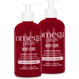 Omega Plus Bad Girl Biber Kırmızısı 2li Saç Boyası Seti 250ML+250ML