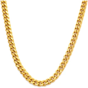 Altın Kaplama Düz Işlemesiz Kadın Zincir 4mm