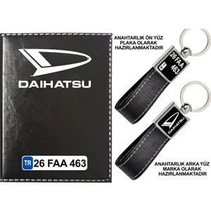 Promosyon Denizi Plakanıza Özel Daıhatsu Siyah Ruhsat Kabı ve Anahtarlık