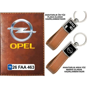 Promosyon Denizi Plakanıza Özel  Opel Logolu Taba Ruhsat Kabı ve Anahtarlık