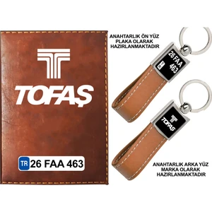 Promosyon Denizi Plakanıza Özel Tofaş Logolu Taba Ruhsat Kabı ve Anahtarlık