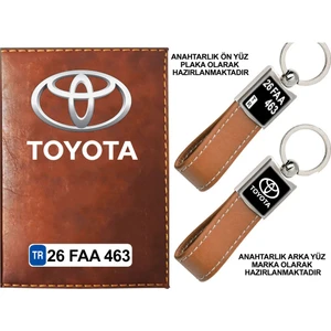 Promosyon Denizi Plakanıza Özel Toyota Logolu Taba Ruhsat Kabı ve Anahtarlık