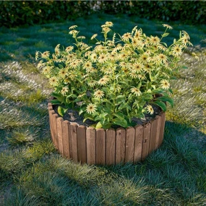 Bahçe Çiti Bahçe Bordürü Naturel Ağaç Rengi
