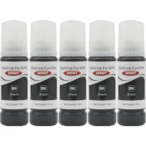 Epson 103 L3250 L3251 L3260 L3266 Siyah Muadil Mürekkep 70ML 5 Adet