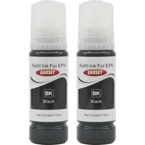 Epson 103 Ecotank L3260 L3266 Uyumlu Siyah Muadil Mürekkep 2'li Set 70ML
