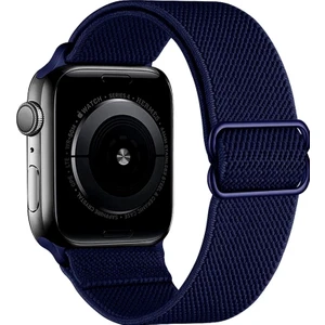 Gregoss Lacivert Apple Watch 2,3,4,5,6,se,7 Seri UYUMLU(42/44/45MM) Elastik Tokalı Bez Kordon Kayış