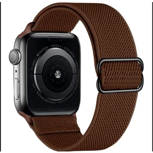 Gregoss Kahverengi Apple Watch 2,3,4,5,6,se,7 Seri UYUMLU(42/44/45MM) Elastik Tokalı Bez Kordon Kayış