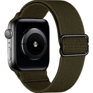 Gregoss Haki Yeşil Apple Watch 2,3,4,5,6,se,7 Seri UYUMLU(42/44/45MM) Elastik Tokalı Bez Kordon Kayış