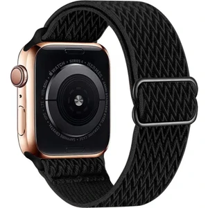 Gregoss Koyu Füme Apple Watch 2,3,4,5,6,se,7 Seri UYUMLU(42/44/45MM) Elastik Tokalı Bez Kordon Kayış