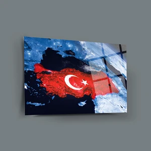 Srd Concept Dünyadır Türkiye Cam Tablo-Bayrak Tablo