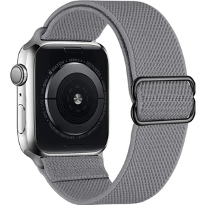 Gregoss Gri Apple Watch 2,3,4,5,6,se,7 Seri UYUMLU(42/44/45MM) Elastik Tokalı Bez Kordon Kayış