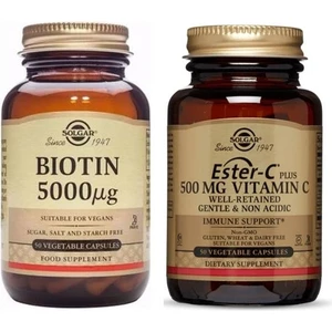 Biotin 5000 Mcg 50 Kapsül+Solgar Ester-C Plus 500 Mg 50 Kapsül