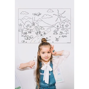 Tutunabilir Kağıt Boyama Çalışması Yazı Tahtası Akıllı Kağıt Tahta Kalem Hediyeli 85X56 cm