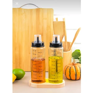 2 Adet 500'ER ml Damlatmaz Yağlık & Ahşap Stant