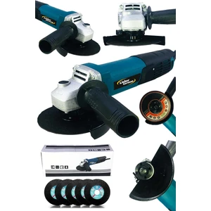 Lieber German 1500 Watt 115-125 mm Tam Profesyonel Bakır Sargılı Sprel Taşlama Makinesi Avuç Içi Taşlama Makinesi 5 Adet Metal Kesme Taşı