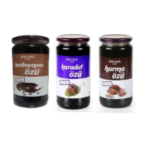 Hurma Özü 640 gr + Karadut Özü 640 gr + Keçiboynuzu Özü 640 gr (3ü Bir Arada)