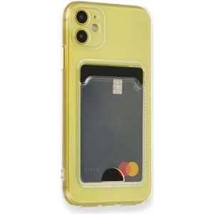 Fitcase Apple iPhone 11 Kılıf Cardy Şeffaf Kartlık Cepli Kapak Şeffaf