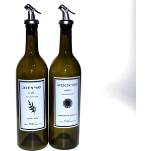 Legara Model 2'li 750 ml Zeytinyağı Sıvıyağ Şişesi Yağdanlık Yağlık