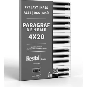 Yargı Yayınevi TYT AYT KPSS ALES DGS MSÜ Resital Serisi 4X20 Paragraf Denemeleri