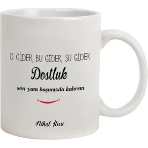 Hediye Rengi Isme Özel Kupa Bardak - Dostluk