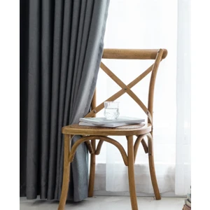 Ran Perde Modern Düz Keten Fon Perde - Gri