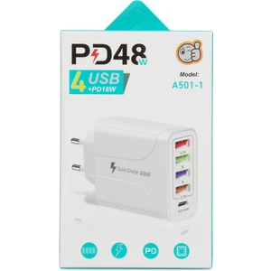 Pd 48W 4 USB + 18W Pd Type C Girişli Hızlı Şarj Adaptörü