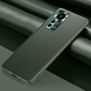 Xiaomi Mi 12 Pro 5g Düz Cilt Deri Telefon Kılıfı Için Siyah (Yurt Dışından)