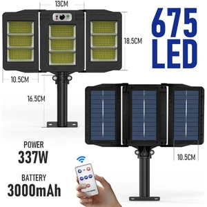 Trendpoint 675LEDLI Solar Bahçe Aydınlatması Projektör Sokak Lambası Hareket Sensörlü Güneş Enerjili