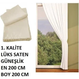 Akça Tekstil Beyaz Renk Saten Güneşlik 2*2