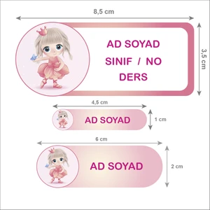 Kutu Ambalaj Okul Etiketi Defter, Kalem Sticker 56 Adet