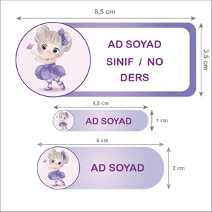 Kutu Ambalaj Okul Etiketi Defter, Kalem Sticker 56 Adet