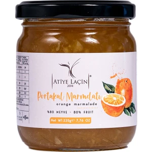 Atiye Laçin Portakal Marmelatı 220 gr (%100 Doğal ,%80 Meyve ,Katkı Maddesi ,Renklendirici ve Koruyucu İçermez.)