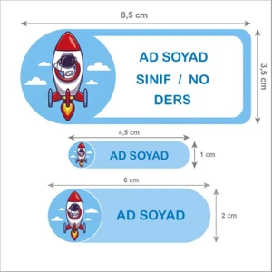 Kutu Ambalaj Okul Etiketi Defter, Kalem Sticker 56 Adet