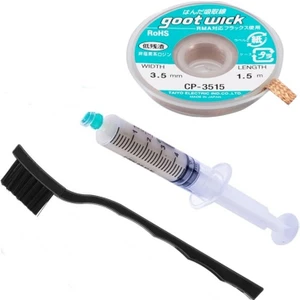 Antistatik Temizleme Fırçası Goot Wick CP-3515 Lehim Sökme Teli 3.5mm ve Lehim Toplama Anakart Tamir Seti