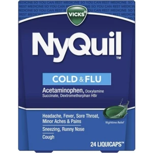 Nyquil Cold & Flu Nighttime Relief Liquicaps - 24CT