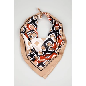 Lila Rosa Desenli Bandana Fular