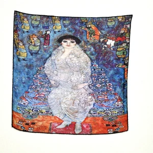 Lila Rosa Gustav Klimt Desenli Bandana Fular