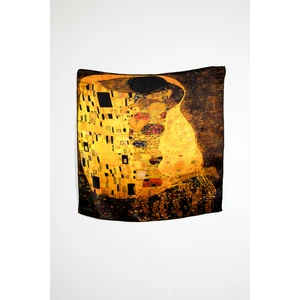 Lila Rosa Gustav Klimt Desenli Ipek Bandana Fular