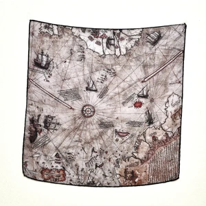 Lila Rosa Piri Reis Desenli Bandana Fular