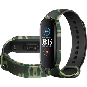 Nezih Case Xiaomi Mi Band 5 / Mi Band 6 Uyumlu Kamuflaj Desenli Silikon Kordon Yeşil