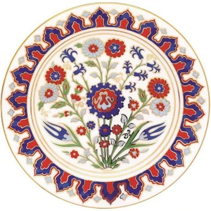 Kütahya Porselen Lenger 25 cm Duvar Tabağı Dekor NO:102