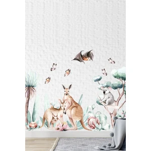 Avustralya Hayvanları Kanguru Koala ve Yarasalar Duvar Sticker Seti