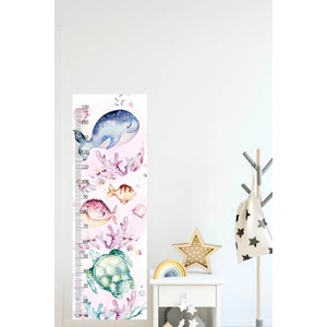 Okyanus Balıkları Boy Ölçer Duvar Sticker