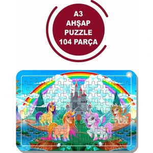 Unicorn A3 104 Parça Puzzle, Oyuncak, Yapboz