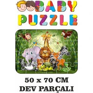 Sevimli Hayvanlar Dev Parçalı Eğlenceli Puzzle 50X70 cm Puzzle